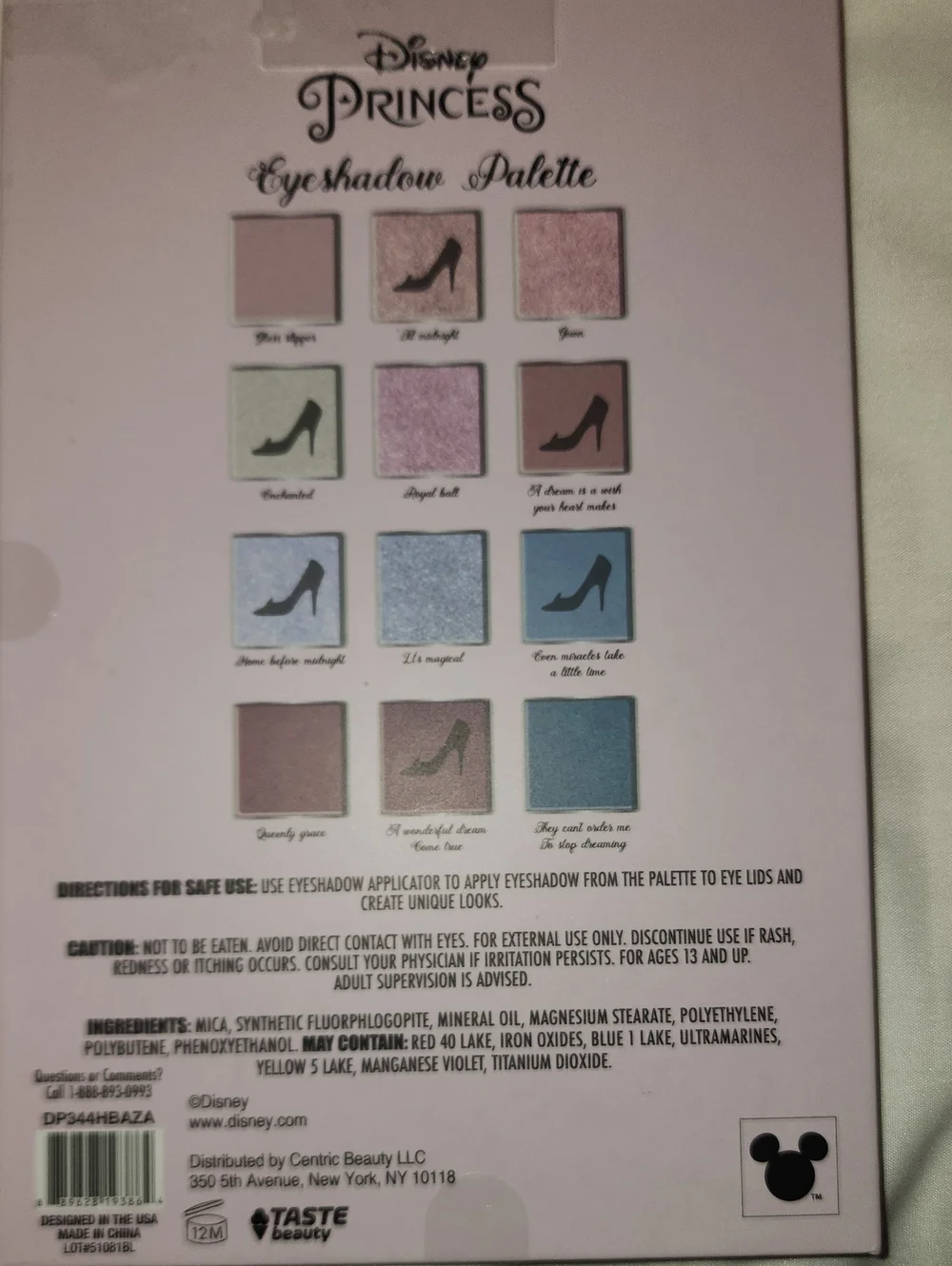 Disney Princess Cinderella Eyeshadow Palette - Blue & Pink Packaging